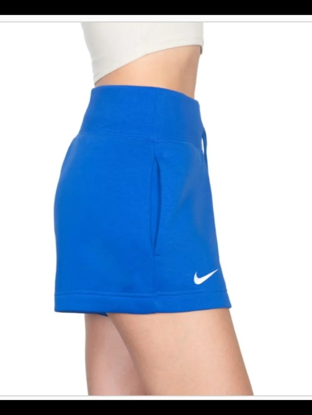 Nike Women's Royal Blue Fleece Drawstring Athletic Shorts